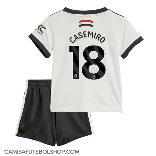 Camisa de time de futebol Manchester United Casemiro #18 Replicas 3º Equipamento Infantil 2024-25 Manga Curta (+ Calças curtas)